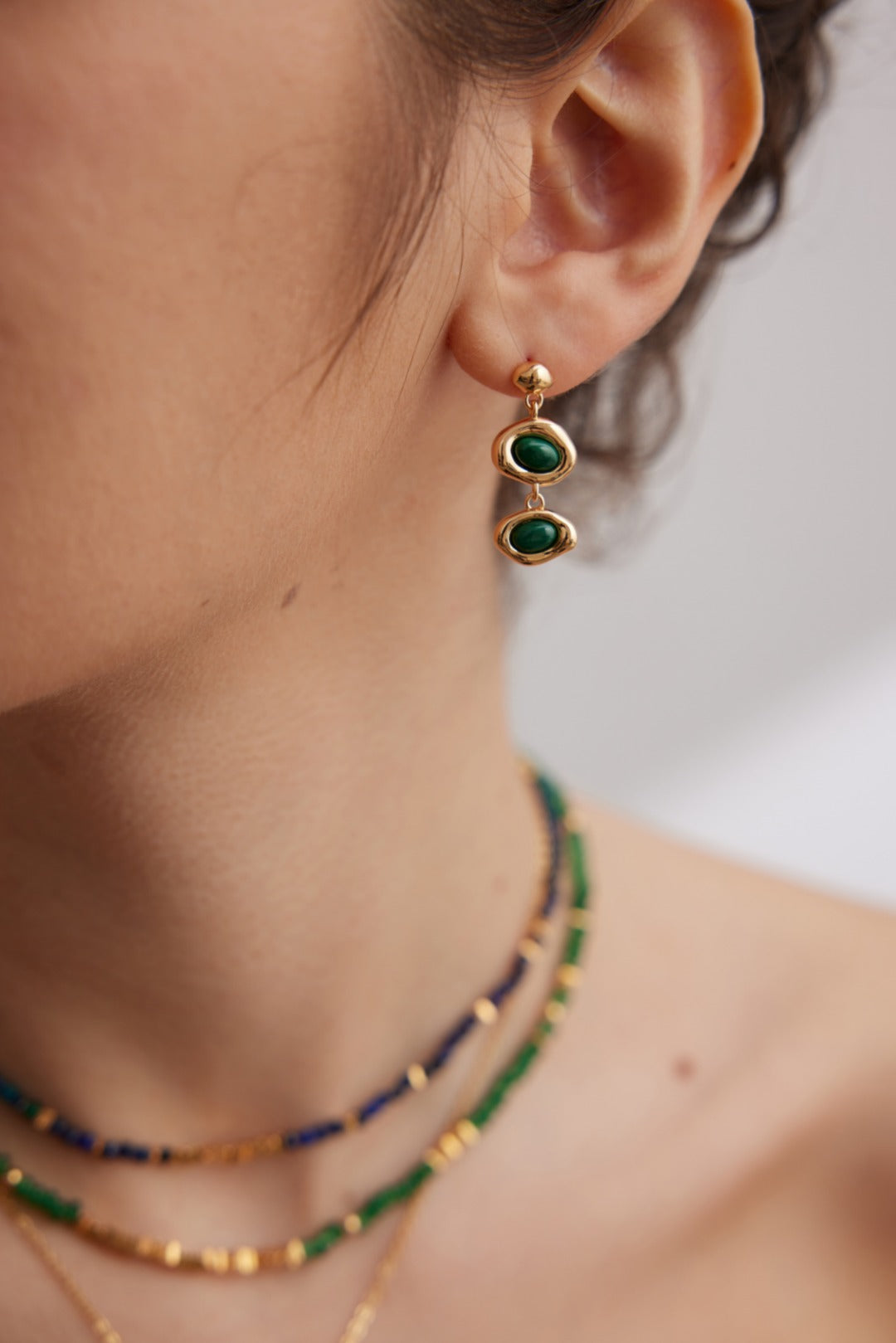 Malachite Drop Earrings