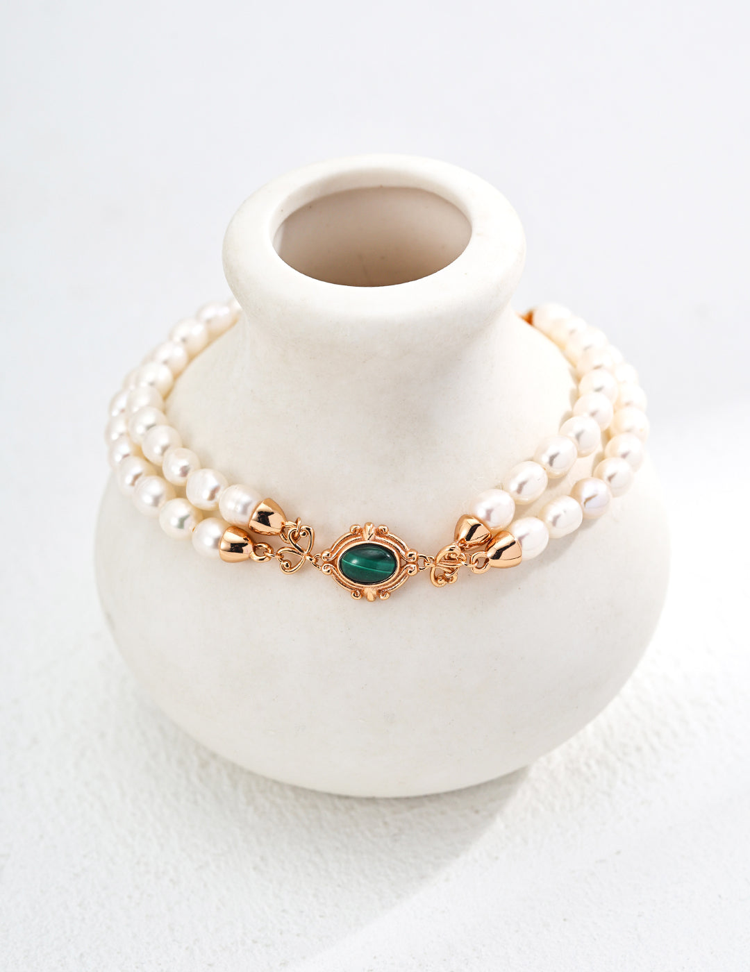 Freshwater Pearl & Malachite Bracelet