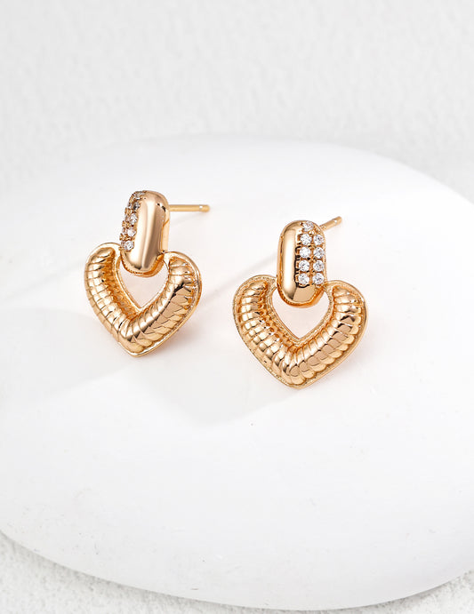 Zircon Heart-Shaped Earrings